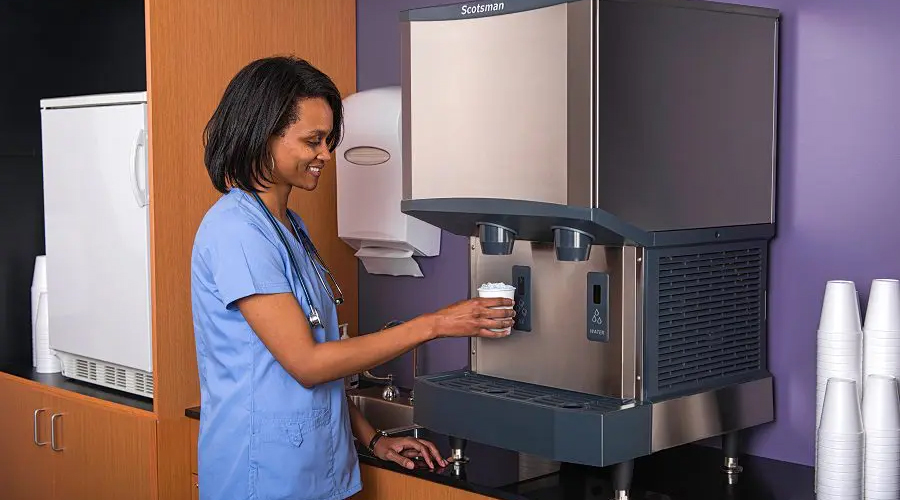 Can an ice machine be used in a hospital or healthcare facility